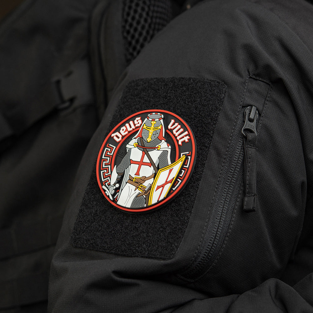 Patch Deus Vult 3D PVC M-Tac - Alb/Roșu