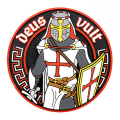 Patch Deus Vult 3D PVC M-Tac - Alb/Roșu
