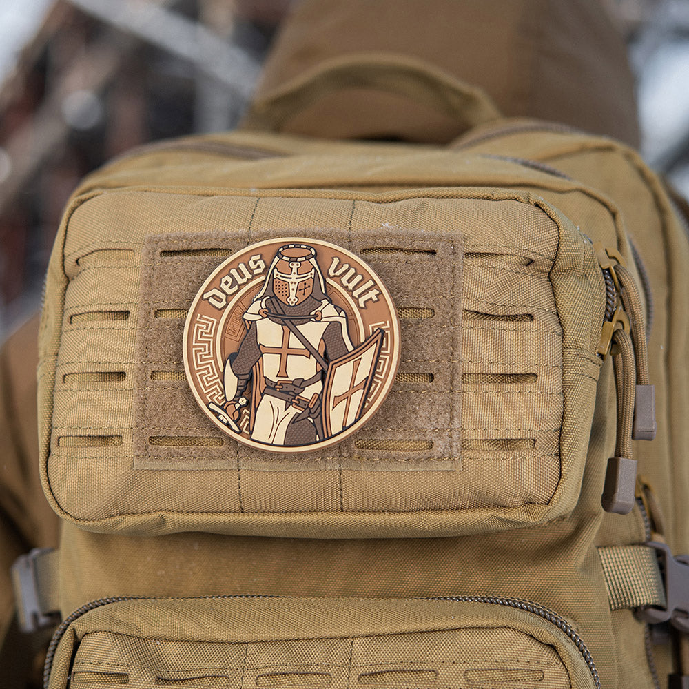 Patch Deus Vult 3D PVC M-Tac - Coyote, Velcro