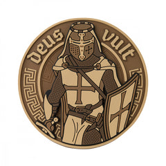 Patch Deus Vult 3D PVC M-Tac - Coyote, Velcro