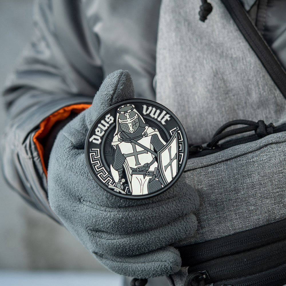 Patch Deus Vult 3D PVC M-Tac - Negru, cu Velcro