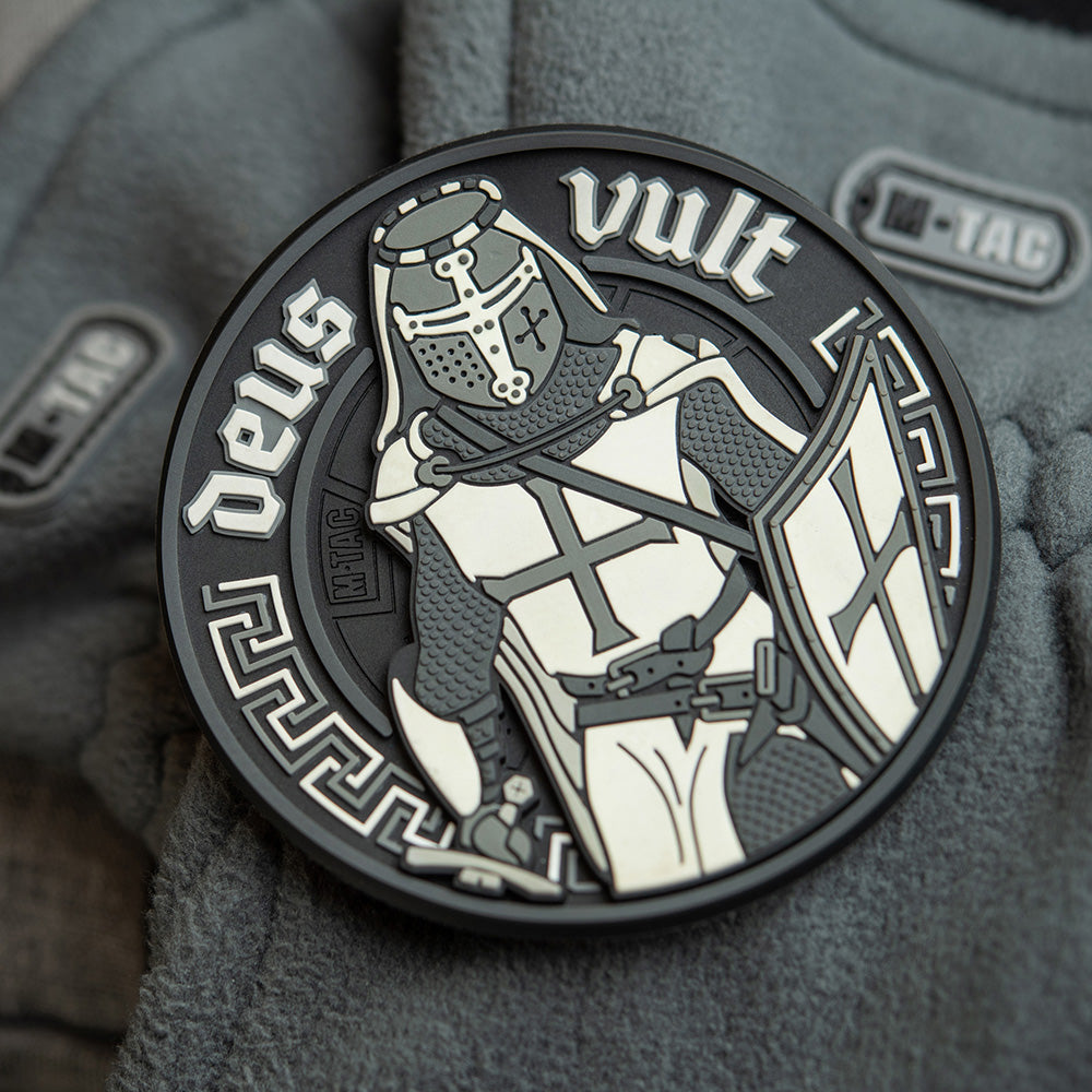 Patch Deus Vult 3D PVC M-Tac - Negru, cu Velcro