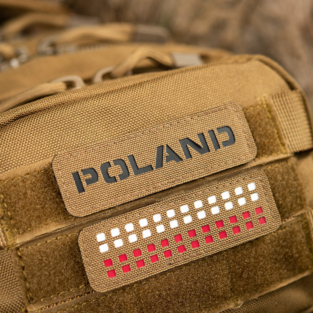Patch Drapel Polonia M-Tac Laser Cut - Coyote/Negru