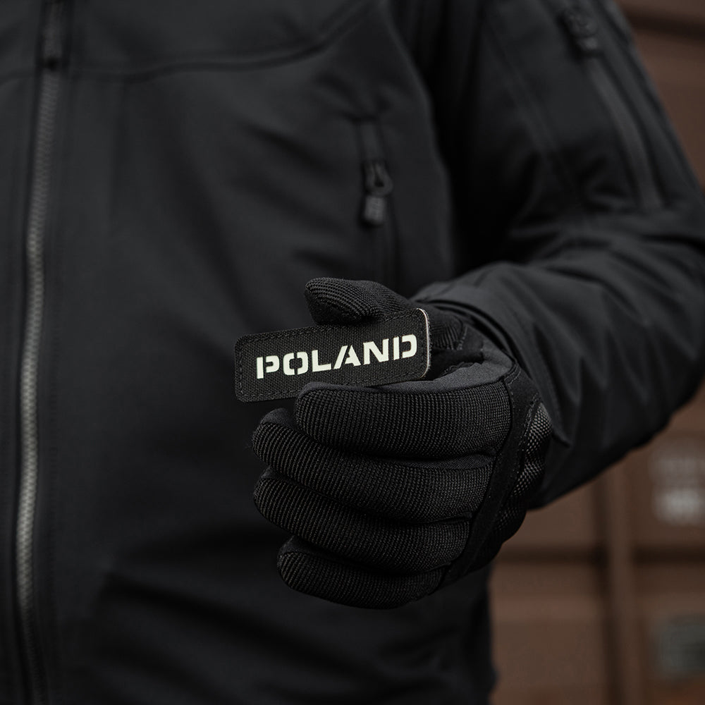 Patch Drapel Polonia M-Tac - Negru Laser Cut & Glow-in-the-Dark