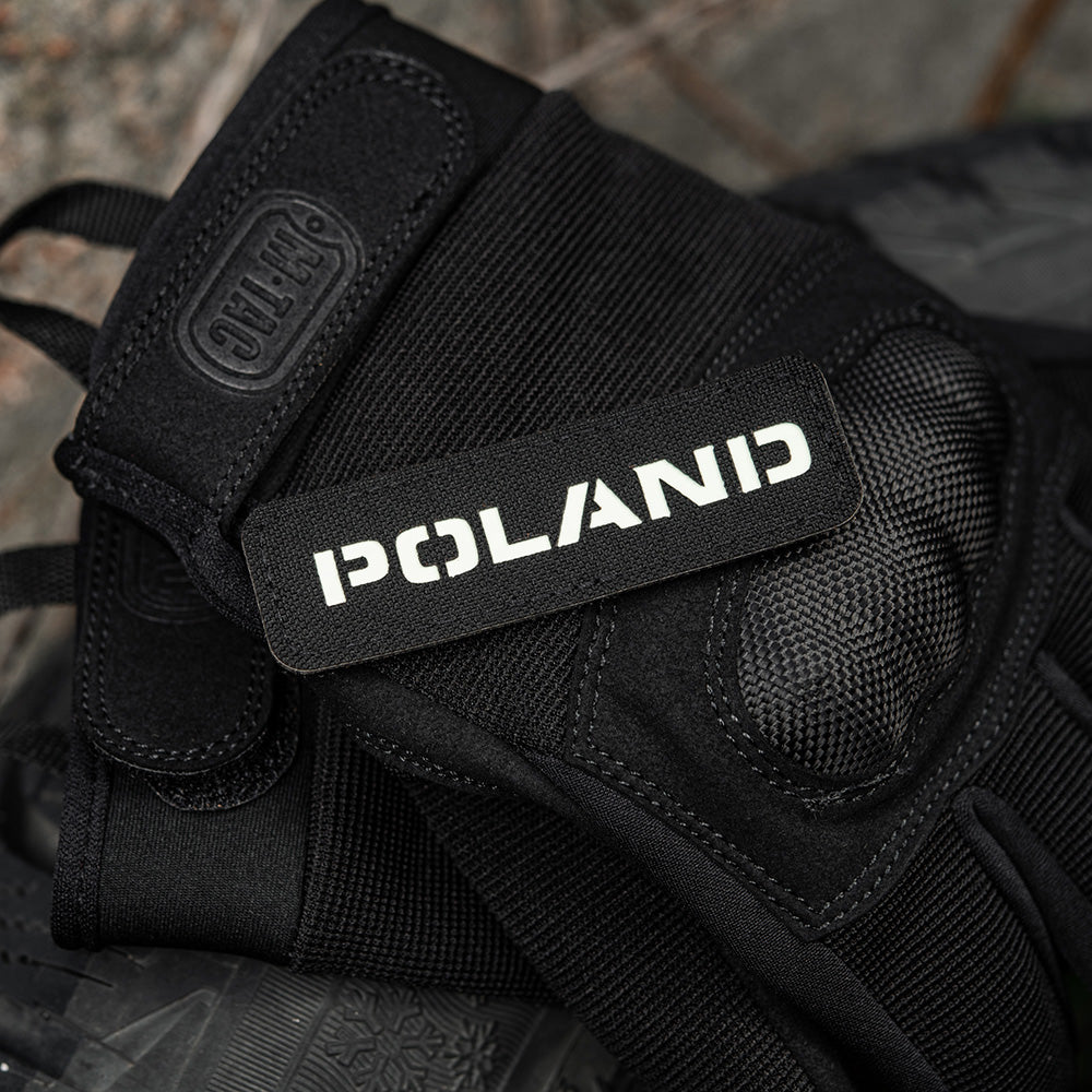 Patch Drapel Polonia M-Tac - Negru Laser Cut & Glow-in-the-Dark