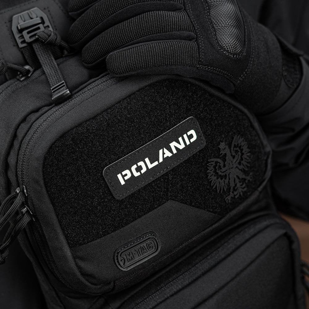 Patch Drapel Polonia M-Tac - Negru Laser Cut & Glow-in-the-Dark