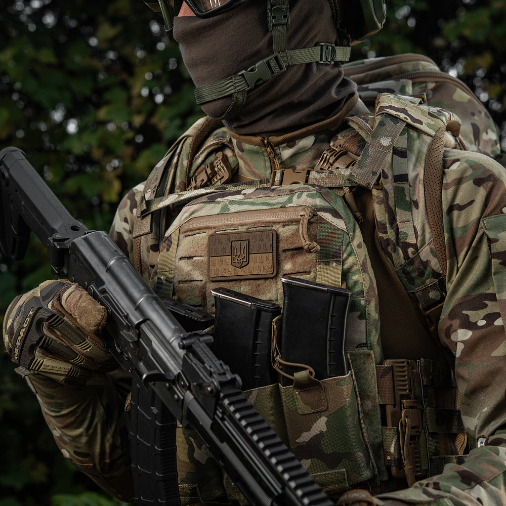 Patch Drapel Ucraina cu Stemă 3D M-Tac - Coyote, Velcro