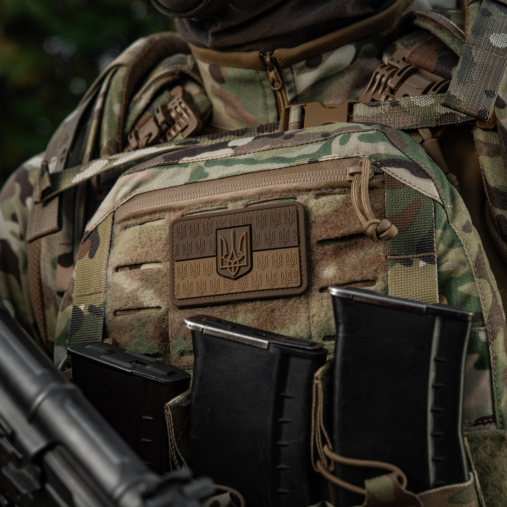 Patch Drapel Ucraina cu Stemă 3D M-Tac - Coyote, Velcro
