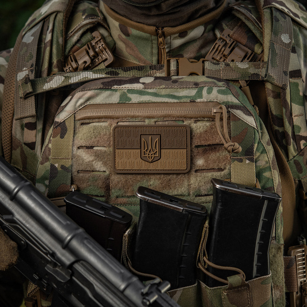 Patch Drapel Ucraina cu Stemă 3D M-Tac - Coyote, Velcro