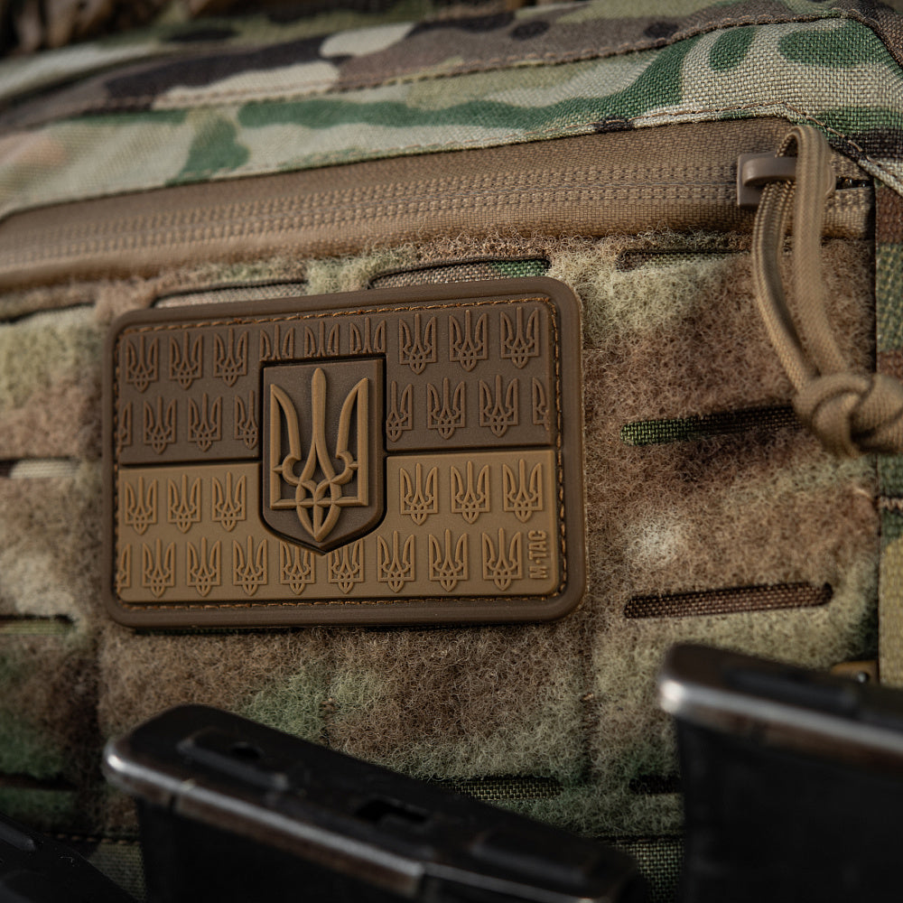 Patch Drapel Ucraina cu Stemă 3D M-Tac - Coyote, Velcro
