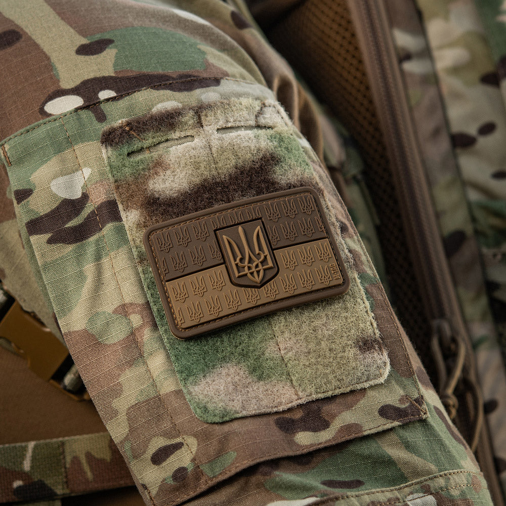 Patch Drapel Ucraina cu Stemă 3D M-Tac - Coyote, Velcro
