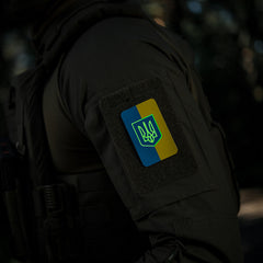 Patch Drapel Ucraina cu Stemă M-Tac - Luminescent (80x50mm)
