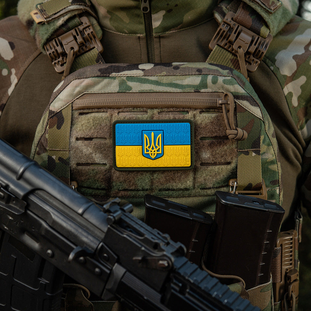 Patch Drapel Ucraina cu Stemă M-Tac - PVC Relief