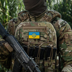 Patch Drapel Ucraina cu Trident ZSU M-Tac - Full Color PVC
