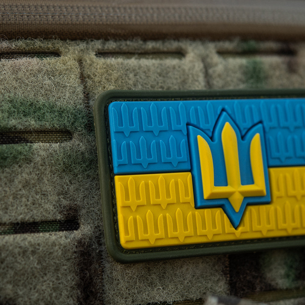 Patch Drapel Ucraina cu Trident ZSU M-Tac - Full Color PVC