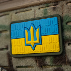 Patch Drapel Ucraina cu Trident ZSU M-Tac - Full Color PVC