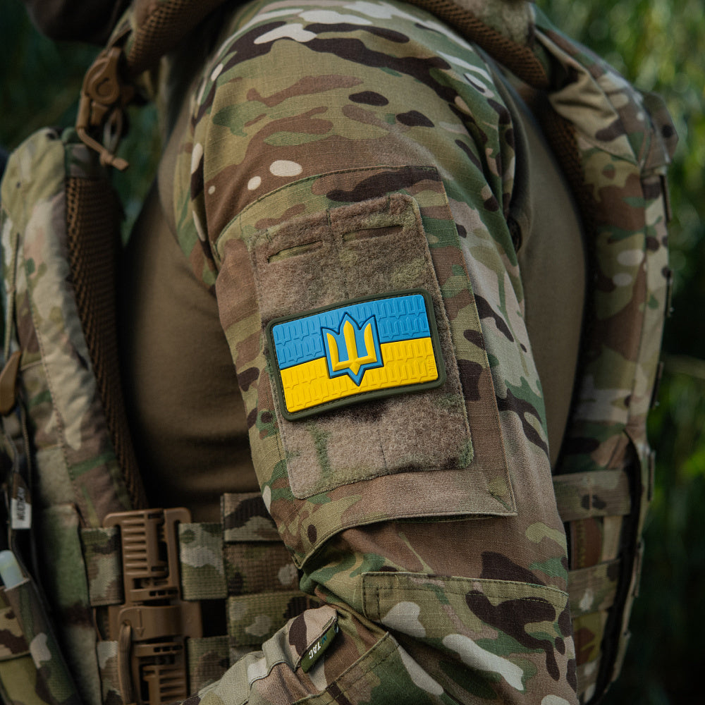 Patch Drapel Ucraina cu Trident ZSU M-Tac - Full Color PVC