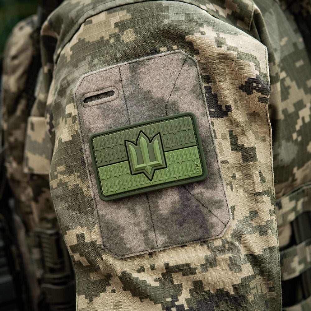 Patch Drapel Ucraina cu Trident ZSU M-Tac - Olive
