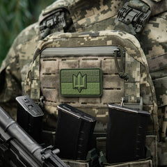 Patch Drapel Ucraina cu Trident ZSU M-Tac - Olive