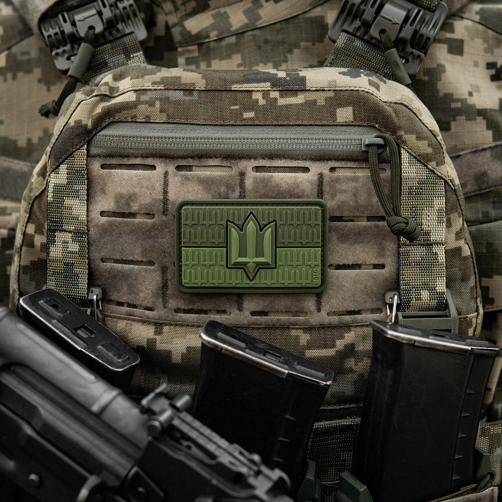 Patch Drapel Ucraina cu Trident ZSU M-Tac - Olive