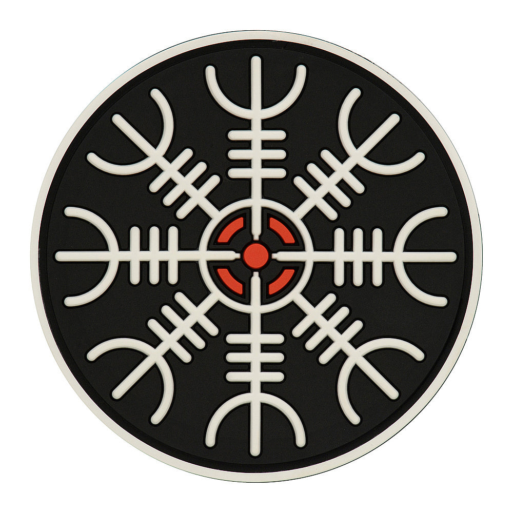 Patch Egishjalm PVC M-Tac - Negru/Alb, 3D, Prindere Velcro