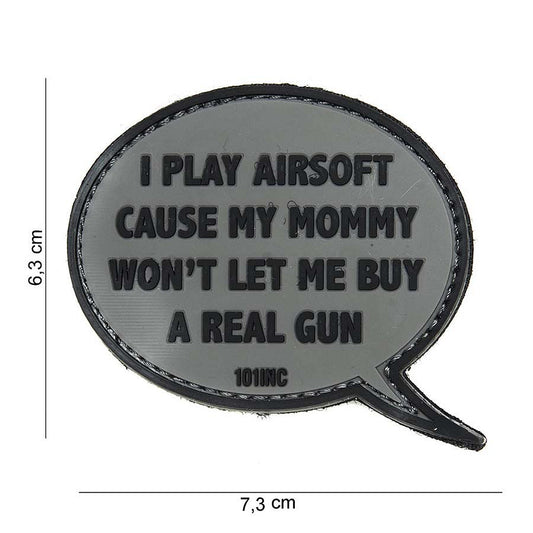 Patch Embleem I Play Airsoft 3D PVC Gri - Exprimă-ți Pasiunea cu Stil
