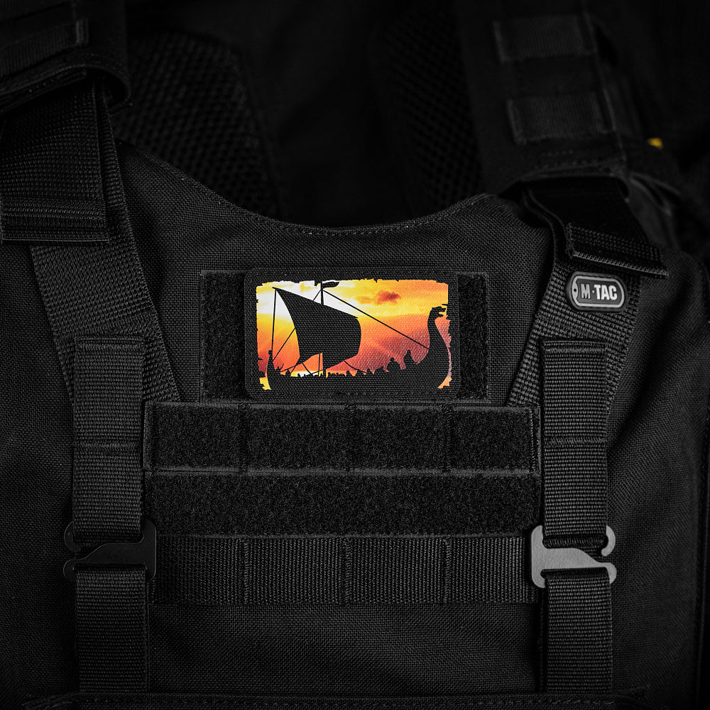 Patch Expediție M-Tac 80x50mm - Curaj și Anduranță Negru