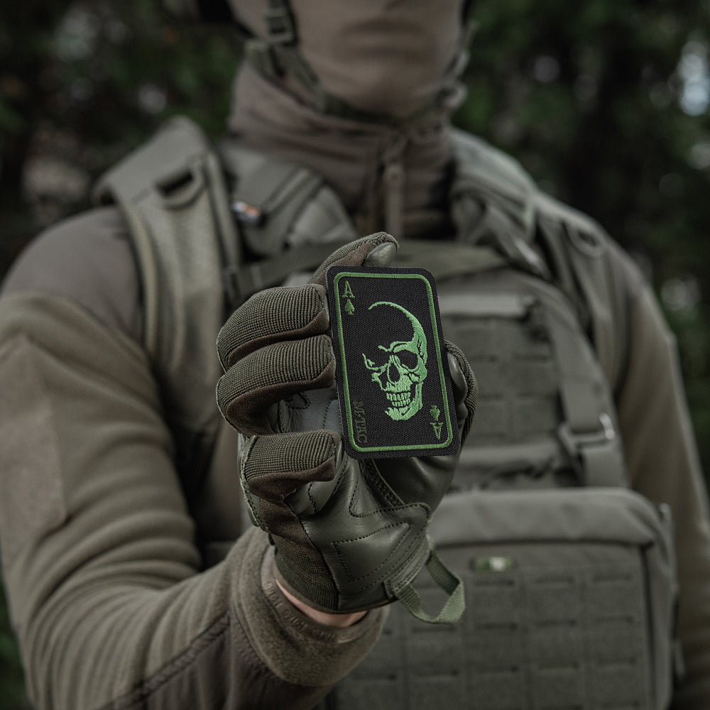 Patch Fața Războiului M-Tac - Black/Olive (Velcro)