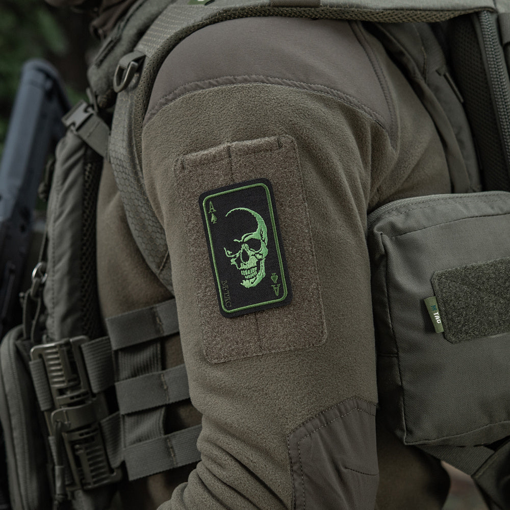 Patch Fața Războiului M-Tac - Black/Olive (Velcro)