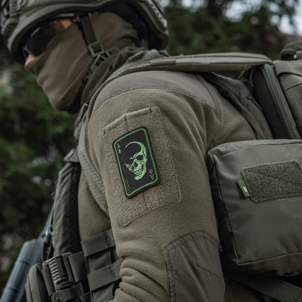 Patch Fața Războiului M-Tac - Black/Olive (Velcro)