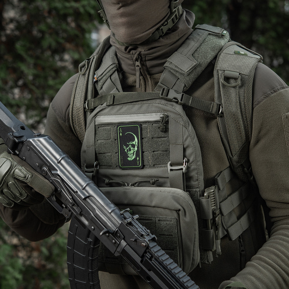 Patch Fața Războiului M-Tac - Black/Olive (Velcro)