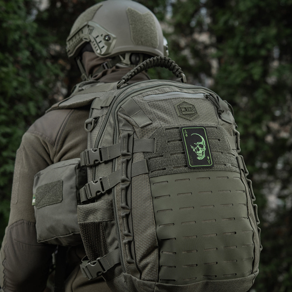 Patch Fața Războiului M-Tac - Black/Olive (Velcro)