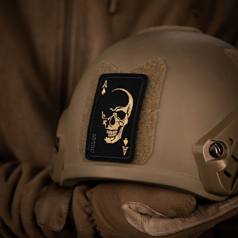 Patch Face of War M-Tac - Craniul Curajului, Negru/Portocaliu