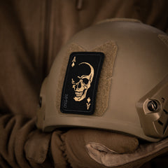 Patch Face of War M-Tac - Craniul Curajului, Negru/Portocaliu