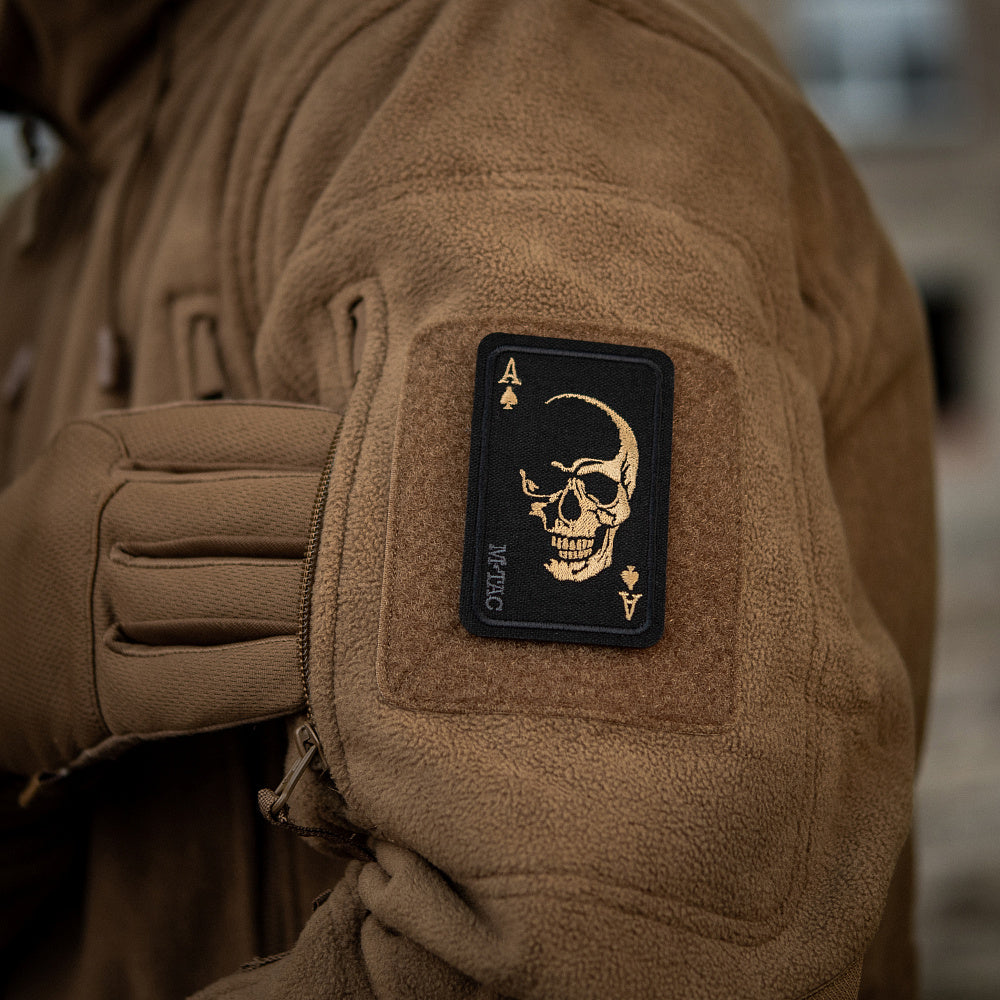 Patch Face of War M-Tac - Craniul Curajului, Negru/Portocaliu