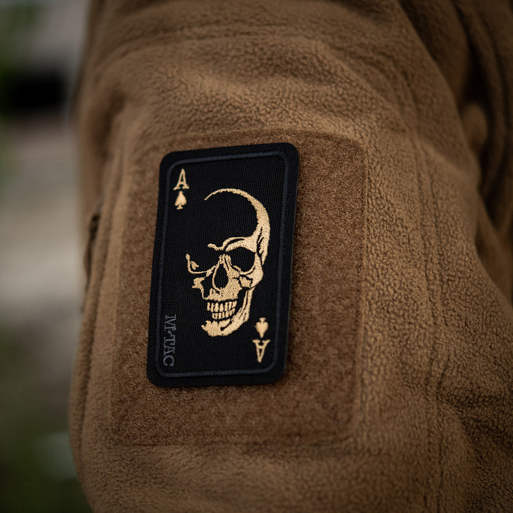 Patch Face of War M-Tac - Craniul Curajului, Negru/Portocaliu