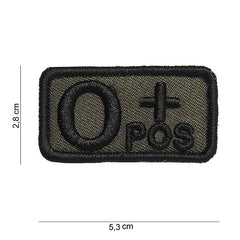 Patch Grupa Sanguina O+ Verde Military-Shop.ro - Claritate Critica in Situatii de Urgenta
