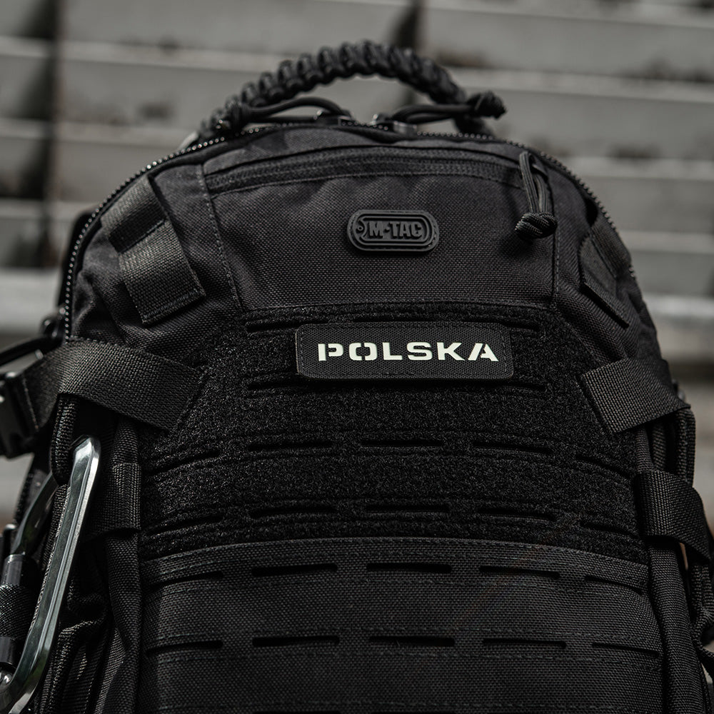 Patch Identificare M-Tac Polska Laser Cut - Negru/Fosforescent