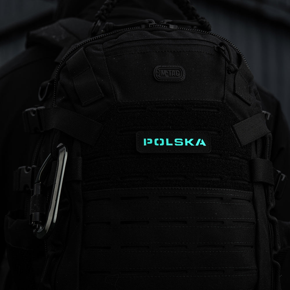 Patch Identificare M-Tac Polska Laser Cut - Negru/Fosforescent