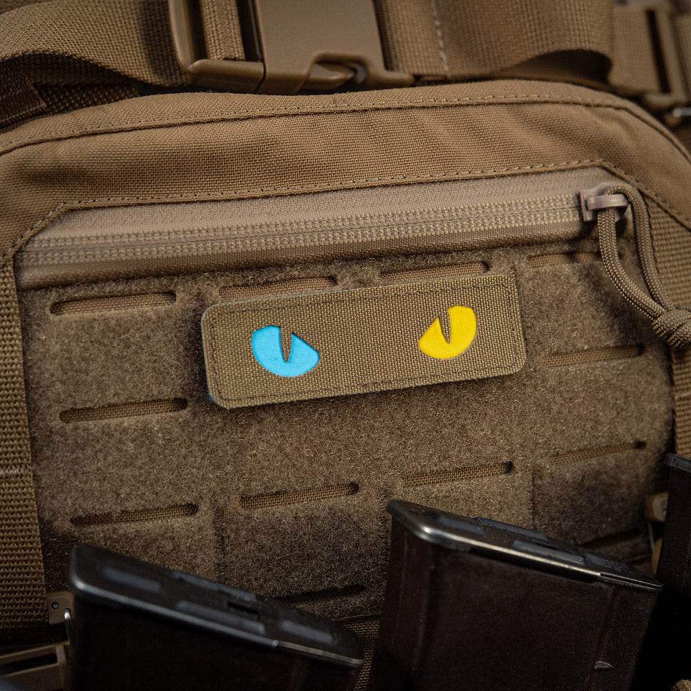 Patch Laser Cut Cat Eyes M-Tac - Coyote/Galben/Albastru Luminescent