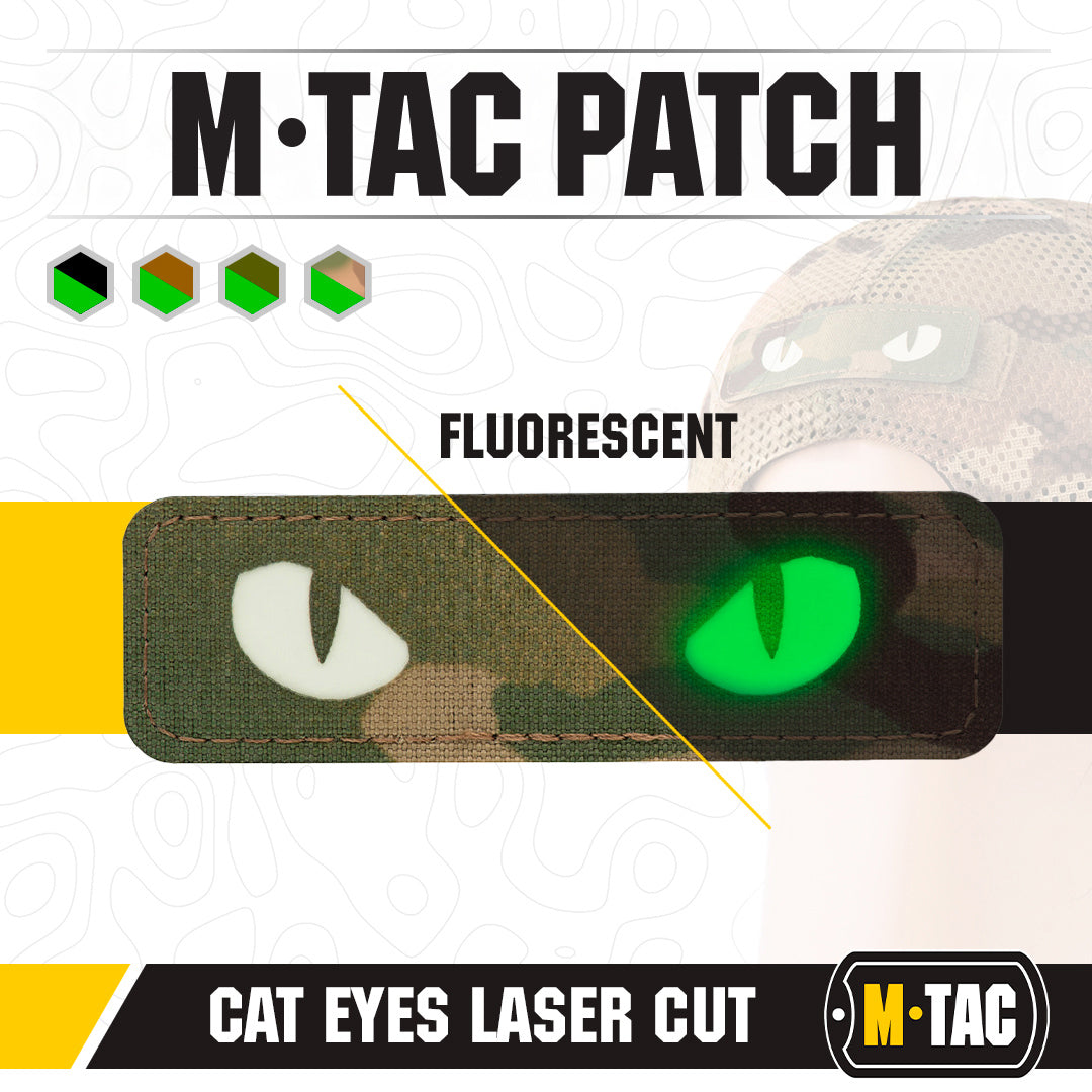 Patch Laser Cut Cat Eyes M-Tac - Multicam/Glow In Dark