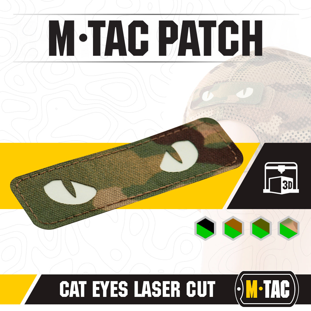 Patch Laser Cut Cat Eyes M-Tac - Multicam/Glow In Dark