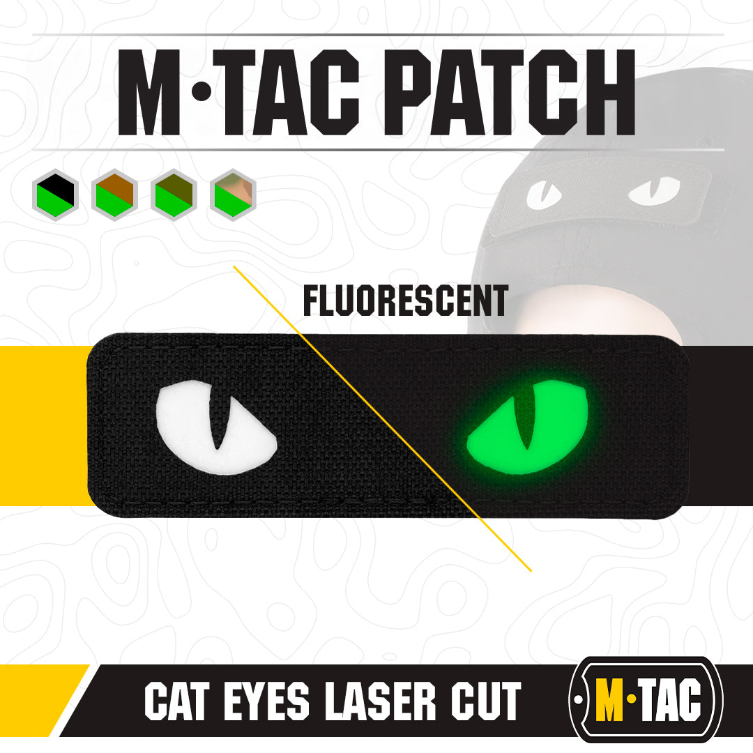 Patch Laser Cut Cat Eyes M-Tac - Negru / Fosforescent