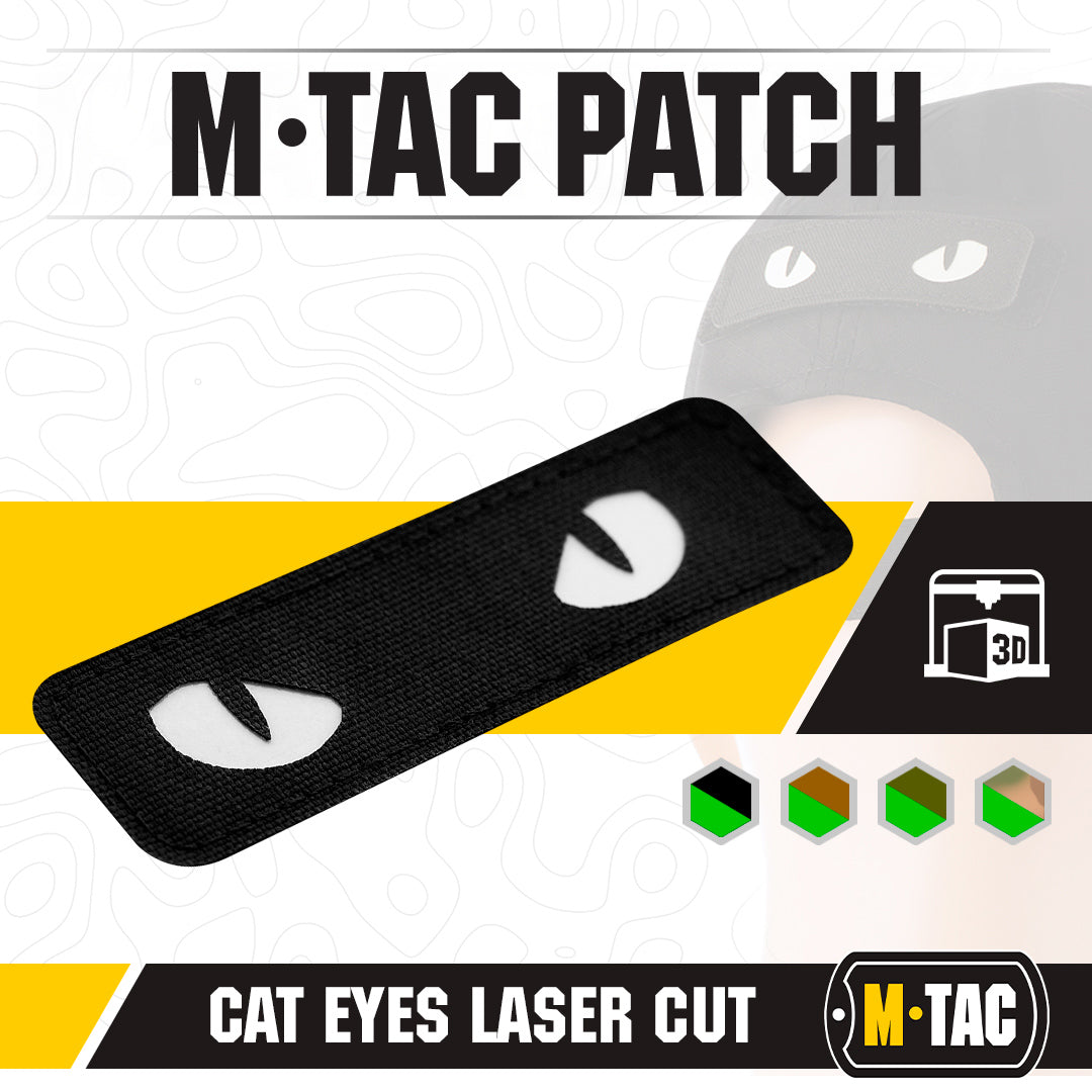 Patch Laser Cut Cat Eyes M-Tac - Negru / Fosforescent