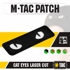 Patch Laser Cut Cat Eyes M-Tac - Negru / Fosforescent