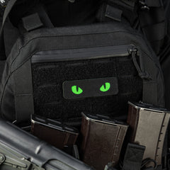 Patch Laser Cut Cat Eyes M-Tac - Negru/Verde Fosforescent
