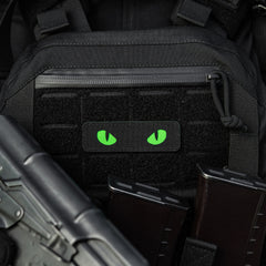 Patch Laser Cut Cat Eyes M-Tac - Negru/Verde Fosforescent