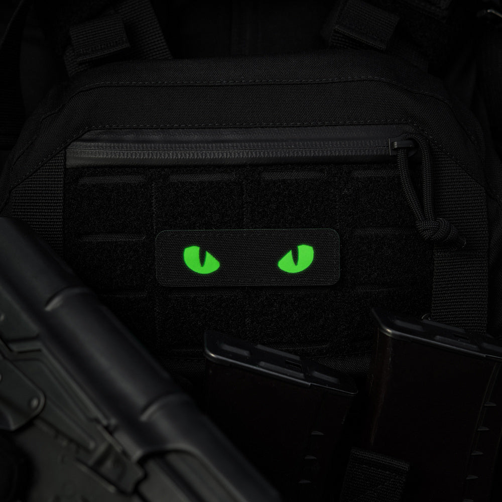 Patch Laser Cut Cat Eyes M-Tac - Negru/Verde Fosforescent