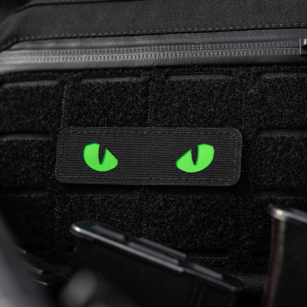 Patch Laser Cut Cat Eyes M-Tac - Negru/Verde Fosforescent