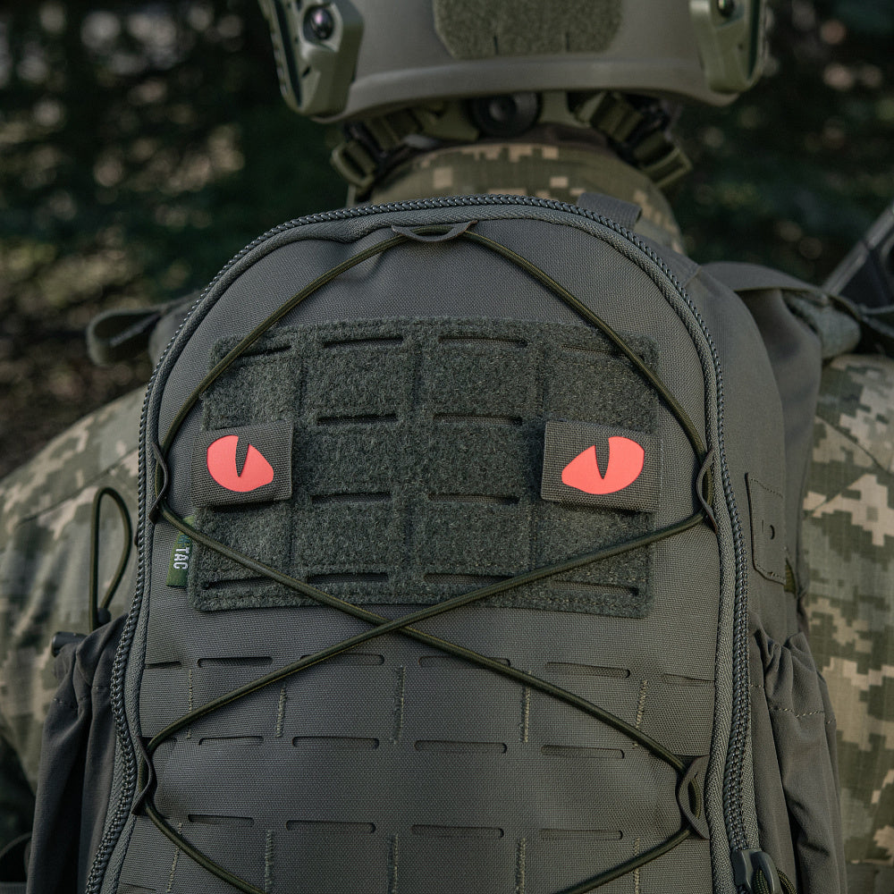 Patch Laser Cut Tiger Eyes M-Tac - Ranger Green/Roșu, Fosforescent